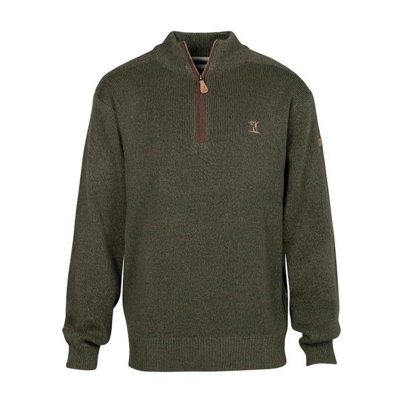 Percussion Zip-Neck Hunting Sweater - Khaki