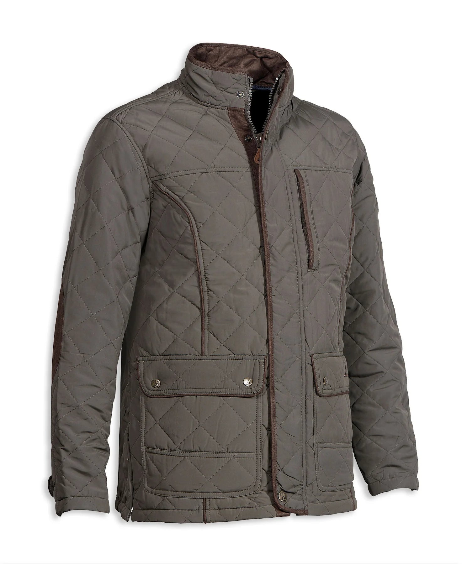 Percussion Stalion Quilted Jacket - Dark Olive/Brown