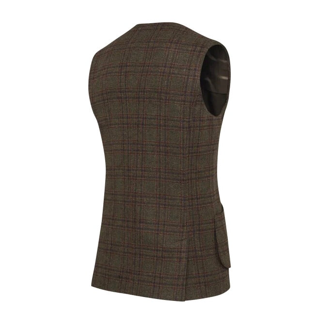 Beretta St James Tweed Vest - Brown & Red Check