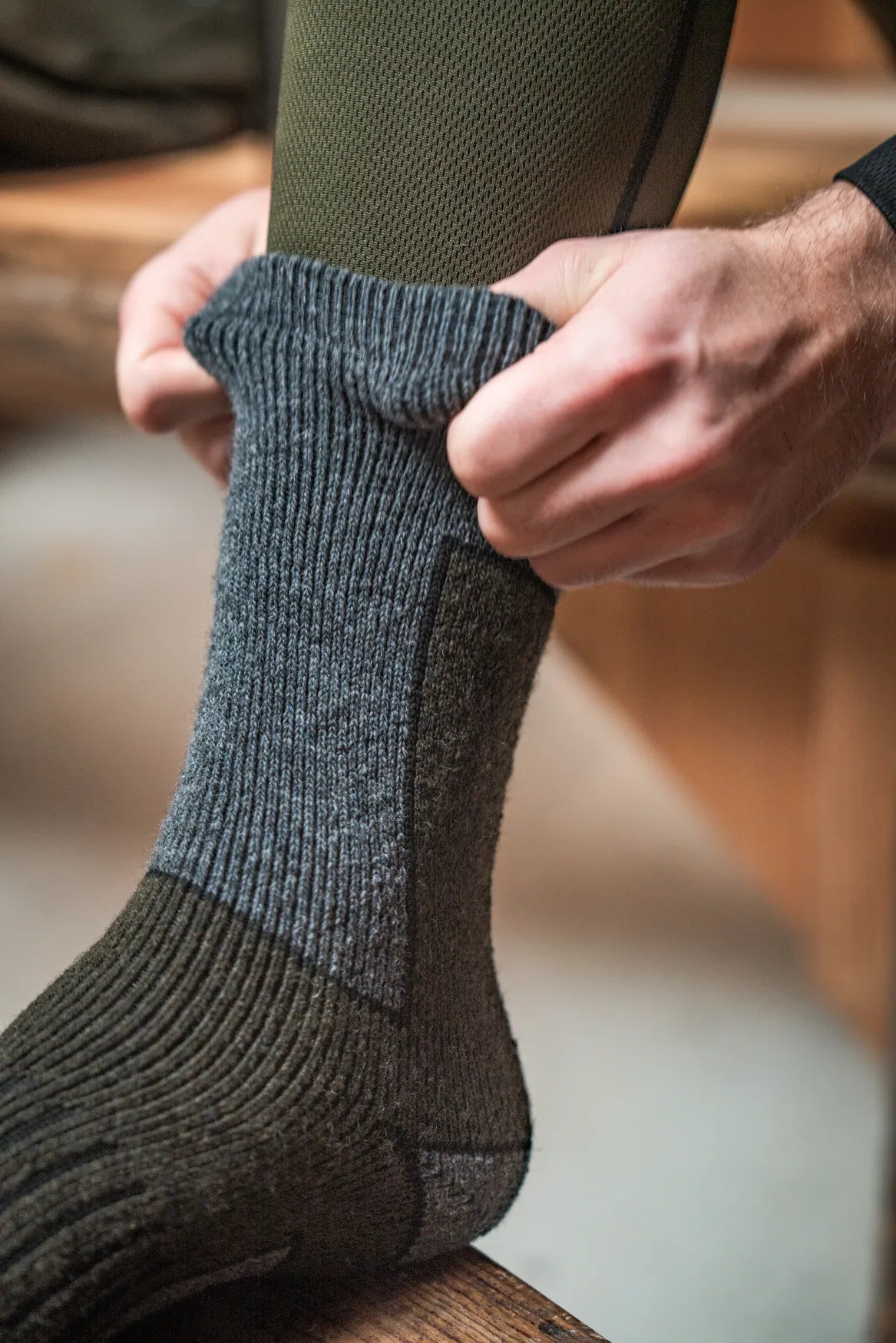 Seeland Field Thermo Sock - 2Pack - Pine Green Melange/Grey Melange