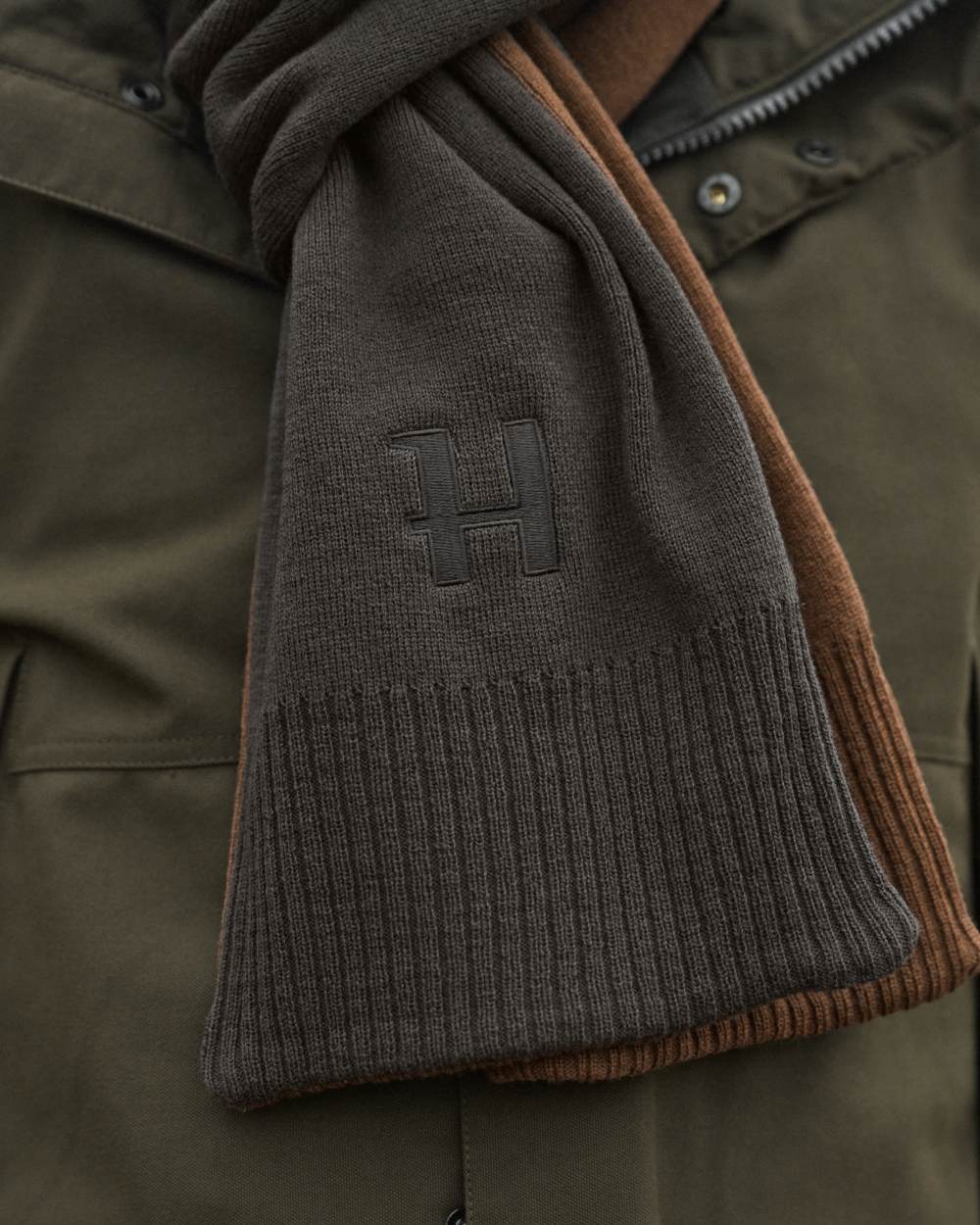 Harkila Reversible Scarf - Shadow Brown/Rustique Clay (One Size)