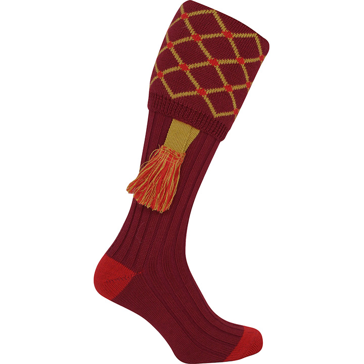 Jack Pyke Diamond Shooting Socks - Burgundy