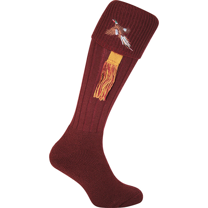 Jack Pyke Pheasant Shooting Socks - Burgundy