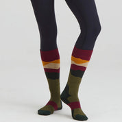 Ridgeline Merino Wool Field Socks Full Length - Berry Stripes