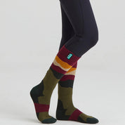 Ridgeline Merino Wool Field Socks Full Length - Berry Stripes