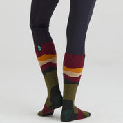 Ridgeline Merino Wool Field Socks Full Length - Berry Stripes