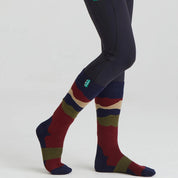 Ridgeline Merino Wool Field Socks Full Length - Navy Stripes