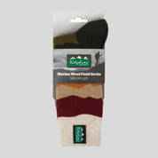 Ridgeline Merino Wool Field Socks Mid Length - Berry Stripes