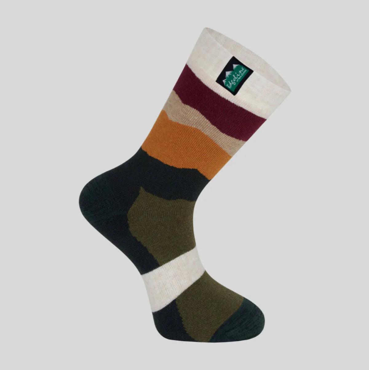 Ridgeline Merino Wool Field Socks Mid Length - Berry Stripes