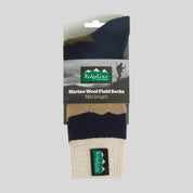 Ridgeline Merino Wool Socks Mid Length - Navy Stripes