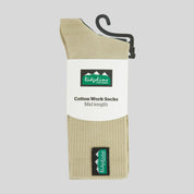 Ridgeline Cotton Light Work Socks Mid Length 3-Pack - Olive Multi