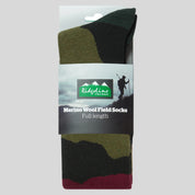 Ridgeline Merino Wool Field Socks Full Length - Berry Stripes