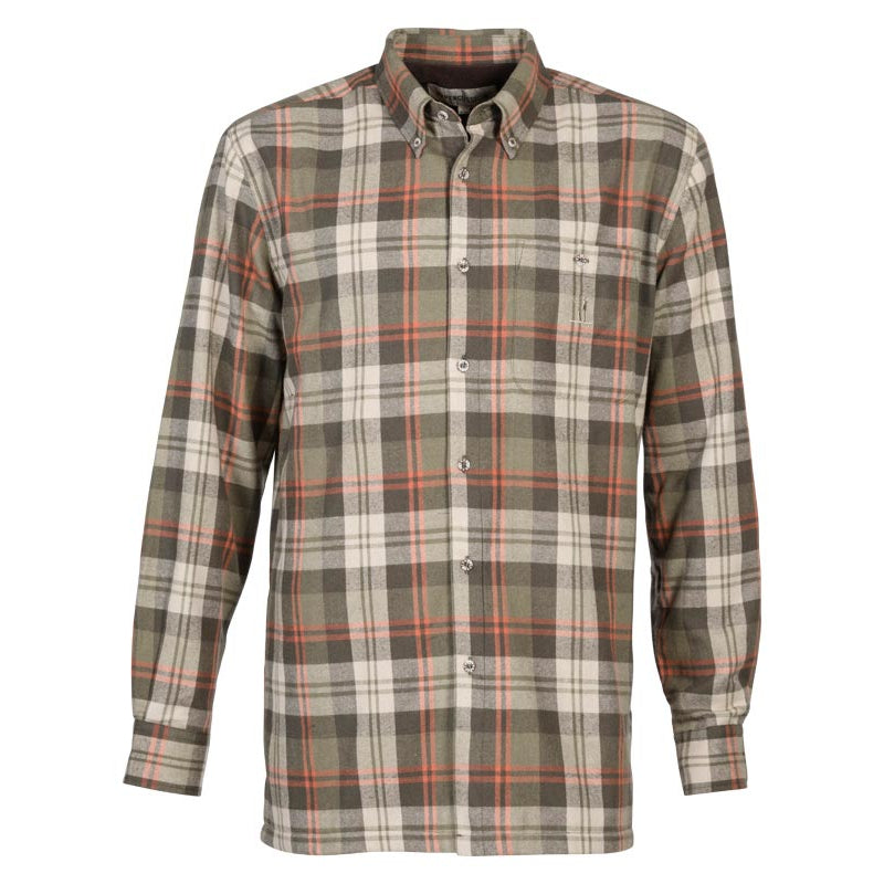 Percussion Inverness Fleece Lined Shirt - Khaki/Orange