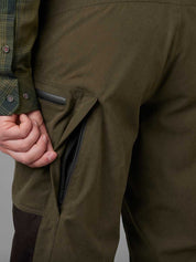 Harkila Driven Hunt HWS Leather Trousers - Willow Green & Shadow Brown
