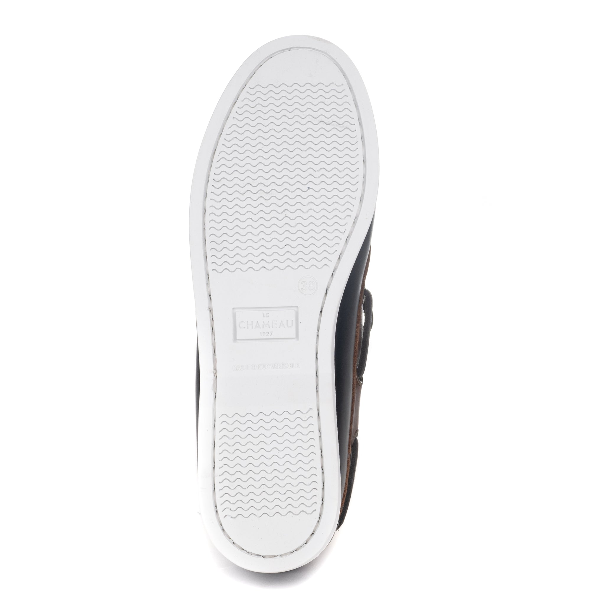 Le Chameau Galion Femme Deck Shoes - Bleu/Marron