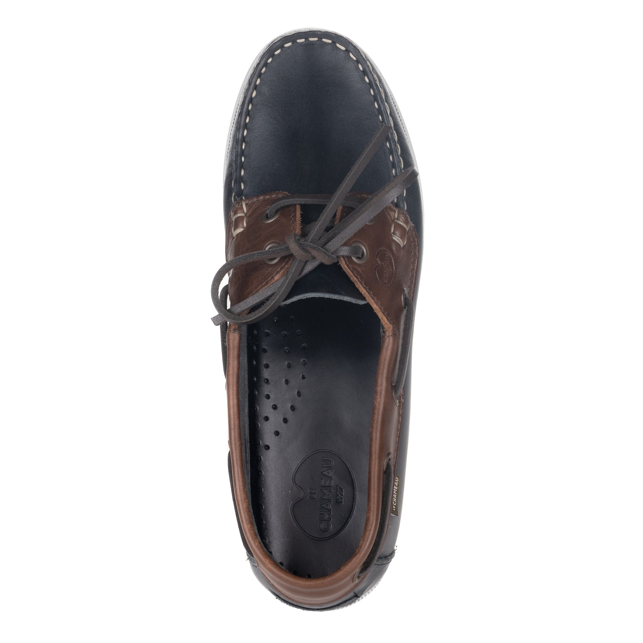 Le Chameau Galion Femme Deck Shoes - Bleu/Marron
