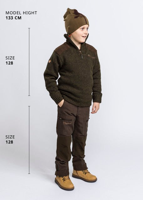 Pinewood Kids Hurricane Sweater - Deep Green Melange
