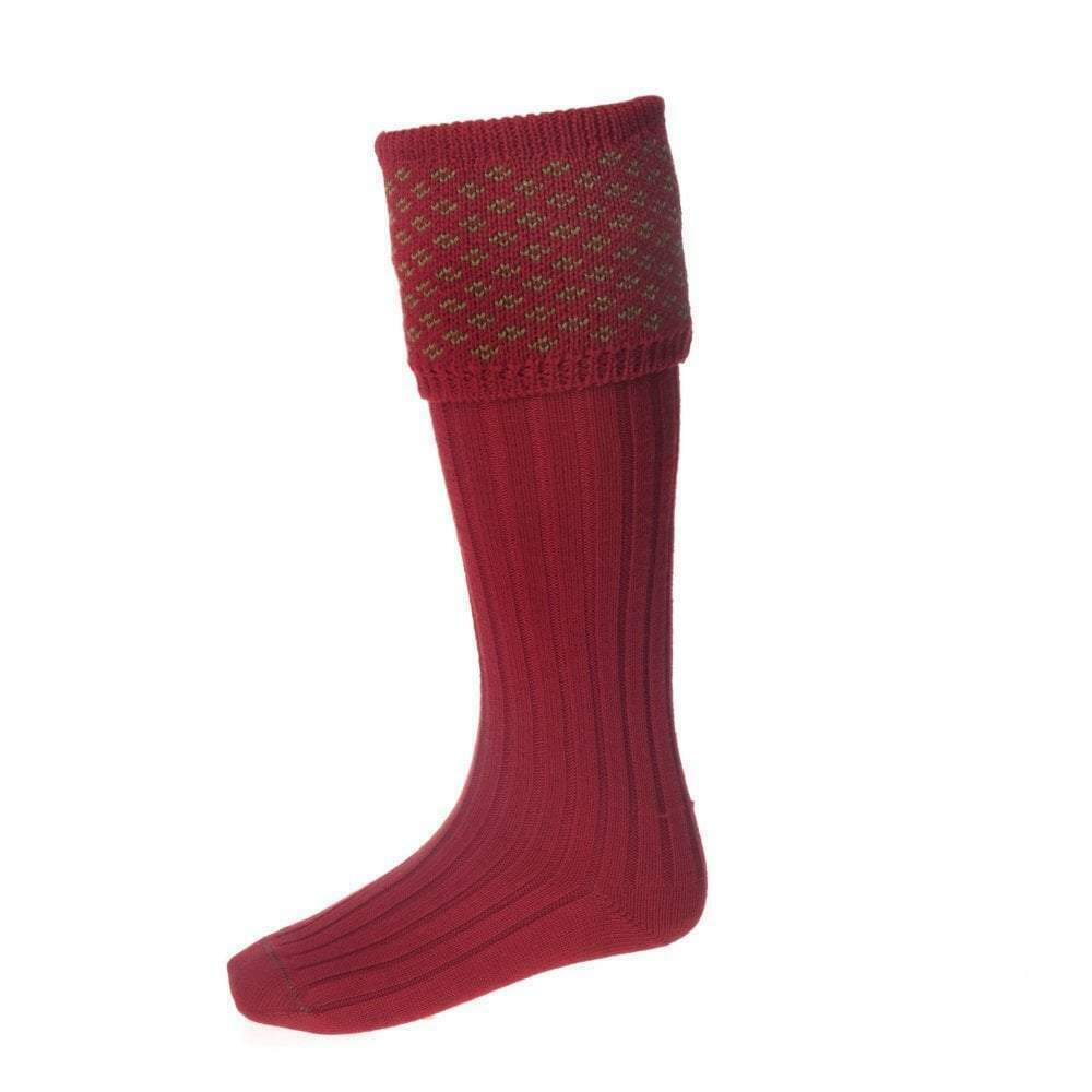 House of Cheviot Boughton Merino Socks - Brick Red